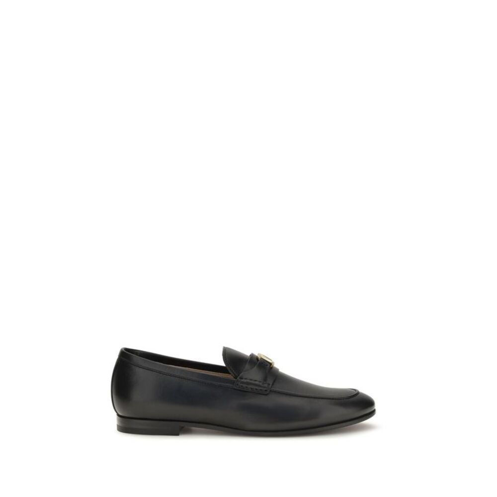 Valentino Garavani Black Calf Leather Bos Taurus Slip-On Men's Loafers